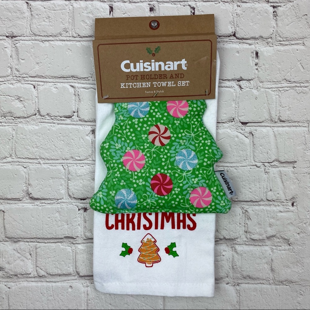 🔥5/$25🔥Cuisinart Christmas Pot Holder & Kitchen Towel Set - Tree